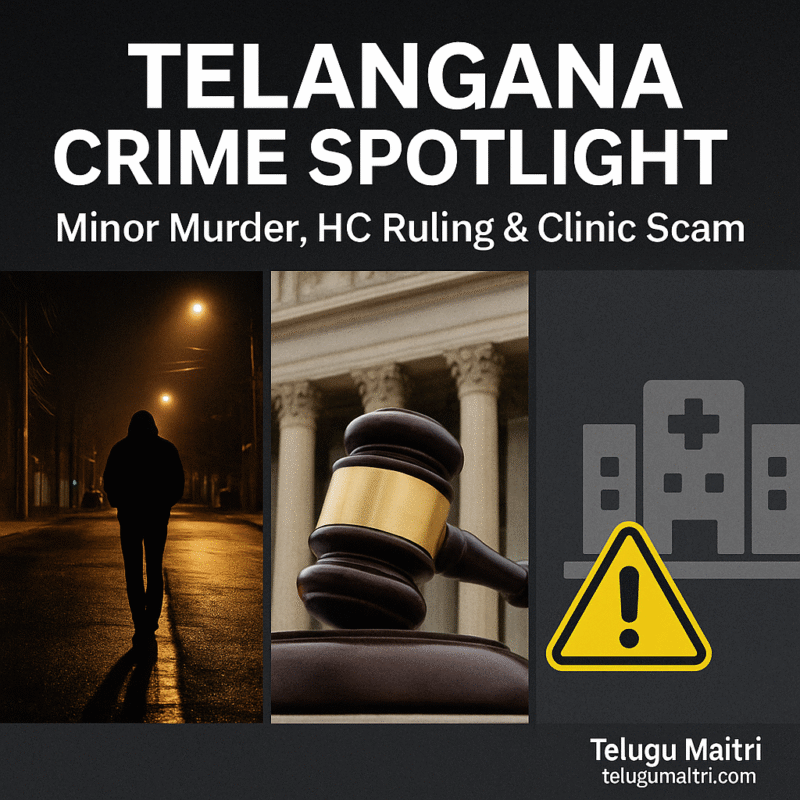 Minor Murder తెలంగాణలో తాజా క్రైమ్ రికార్డులు: కూకట్‌పల్లి హత్య కేసు, ఫెర్టిలిటీ క్లినిక్ స్కాం & HC నిర్ణయం