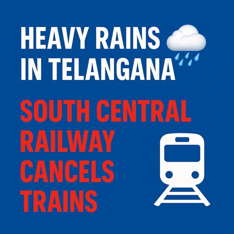 Trains Cancelled దక్షిణ మధ్య రైల్వే: తెలంగాణలో భారీ వర్షాల కారణంగా రైళ్ల రద్దు 4 Trains Cancelled దక్షిణ మధ్య రైల్వే: తెలంగాణలో భారీ వర్షాల కారణంగా రైళ్ల రద్దు