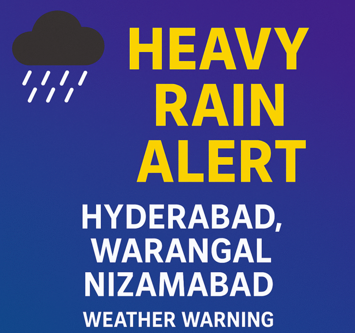 తెలంగాణలో భారీ వర్షం అలర్ట్ (Rain alert) – హైదరాబాద్, వరంగల్, నిజామాబాద్లో వాతావరణ హెచ్చరికలు August, 15 3 తెలంగాణలో భారీ వర్షం అలర్ట్ (Rain alert) – హైదరాబాద్, వరంగల్, నిజామాబాద్లో వాతావరణ హెచ్చరికలు August, 15