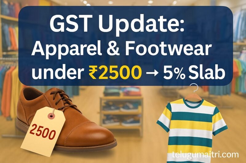 Apparel | Footwear Under 2500 in 5% GST | దుస్తులు, షూస్‌పై కొత్త జీఎస్టీ రేట్లు