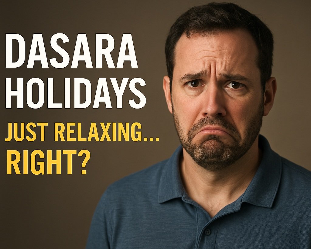 india parent stress, kids fighting in background