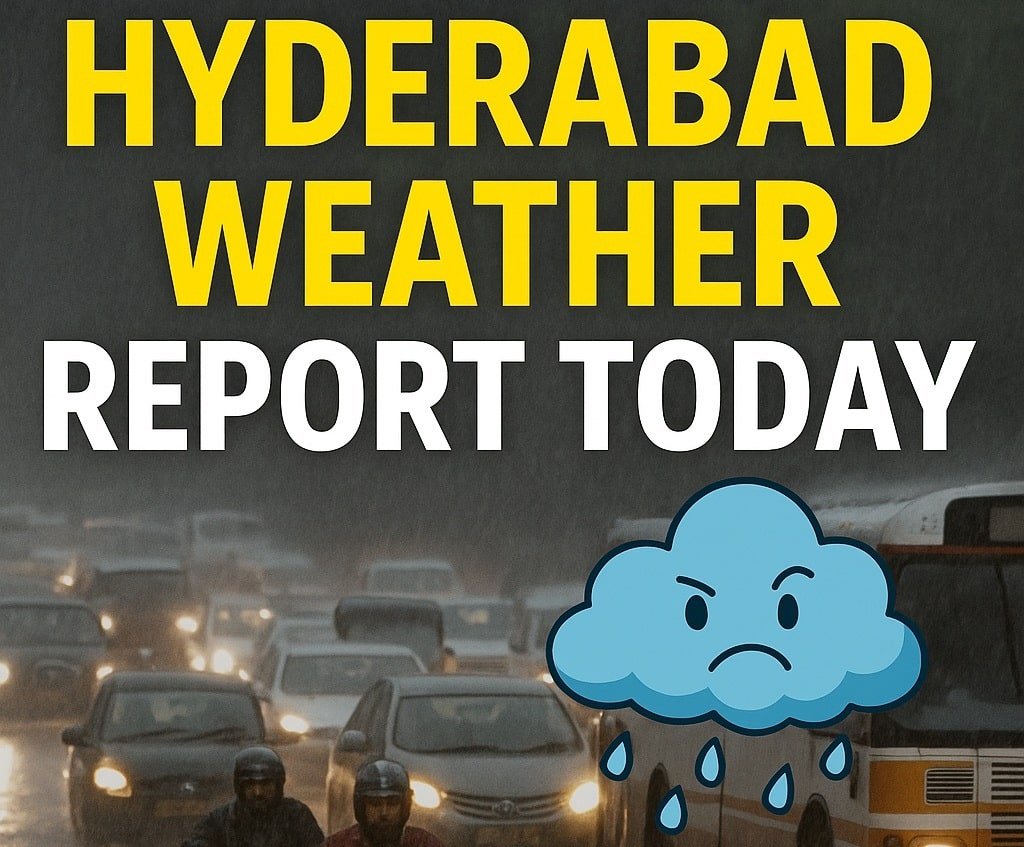 హైదరాబాద్ రోడ్లపై వర్షం వల్ల ట్రాఫిక్ జామ్ – బైక్ రైడర్లు తడిసి ముద్ద, బస్సులు అడ్డంగా నిలబడిన సీన్