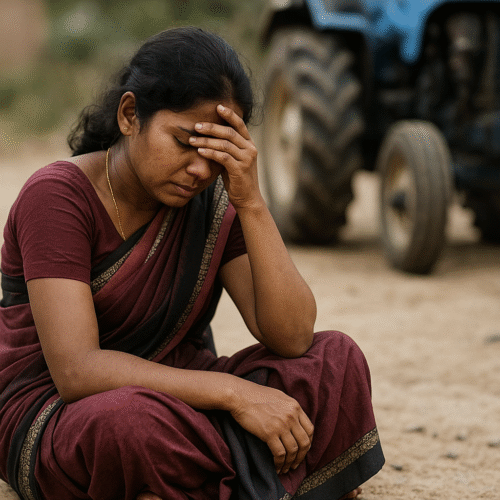 Mother Throws Baby Under Tractor