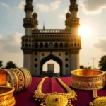 Today Gold Price Hyderabad: నవంబర్ 1, 2025న హైదరాబాద్ గోల్డ్ రేట్స్ - 24k, 22k ప్రైసెస్ 5 Today Gold Price Hyderabad : Gold jewelry with monument backdrop