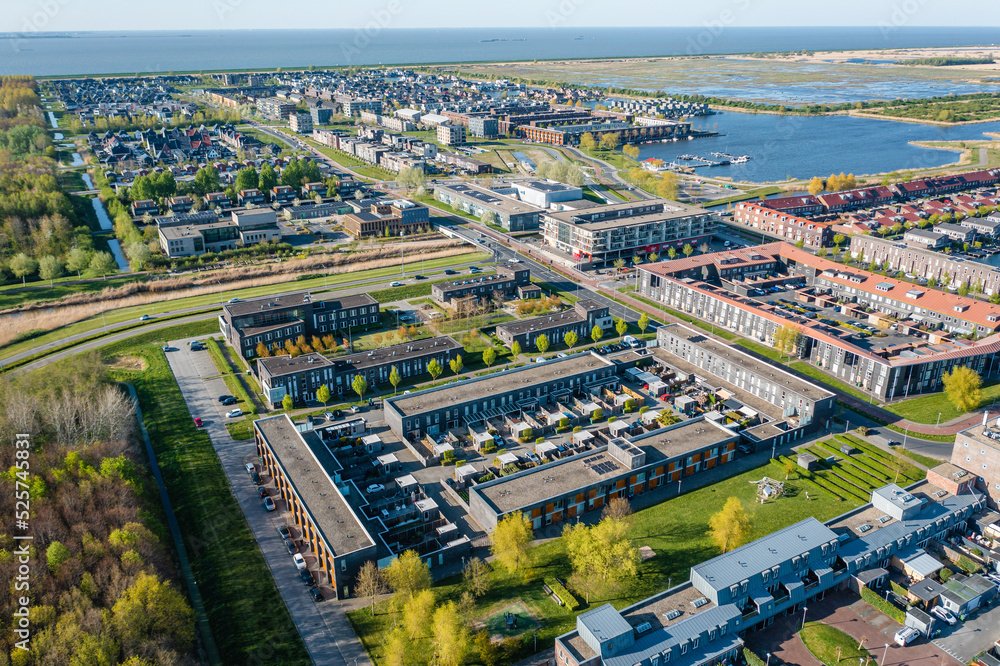 Modern green neighbourhood in Almere, The Netherlands, surrounded ...